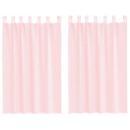 Vidaxl gordijnen voile met lussen 2 st 140x175 cm lichtroze