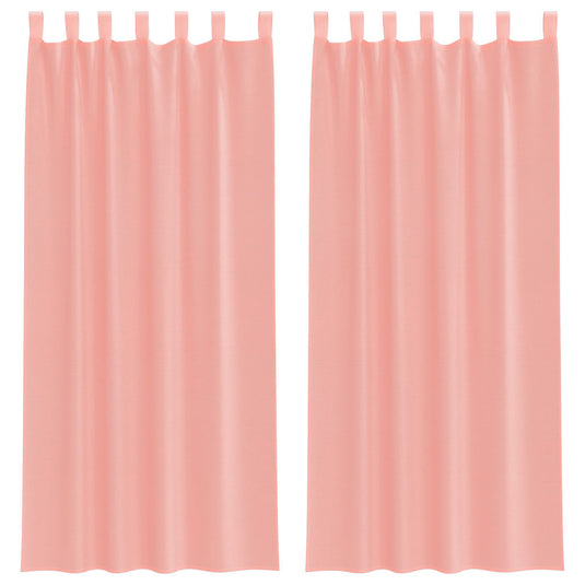 Vidaxl gordijnen voile met lussen 2 st 140x225 cm roze
