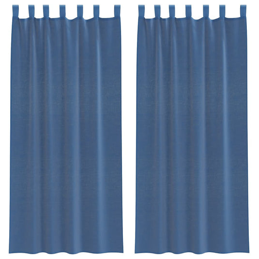 Vidaxl gordijnen voile met lussen 2 st 140x245 cm koningsblauw