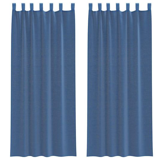 Vidaxl gordijnen voile met lussen 2 st 140x260 cm koningsblauw