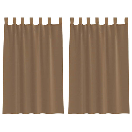 Vidaxl gordijnen voile met lussen 2 st 140x175 cm lichtbruin