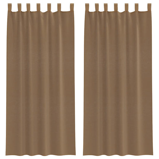 Vidaxl gordijnen voile met lussen 2 st 140x245 cm lichtbruin