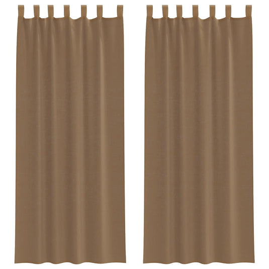 Vidaxl gordijnen voile met lussen 2 st 140x260 cm lichtbruin