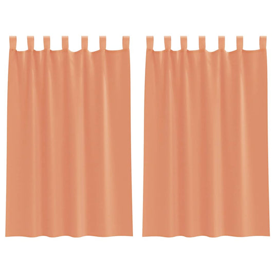 Vidaxl gordijnen voile met lussen 2 st terracotta 140x175 cm