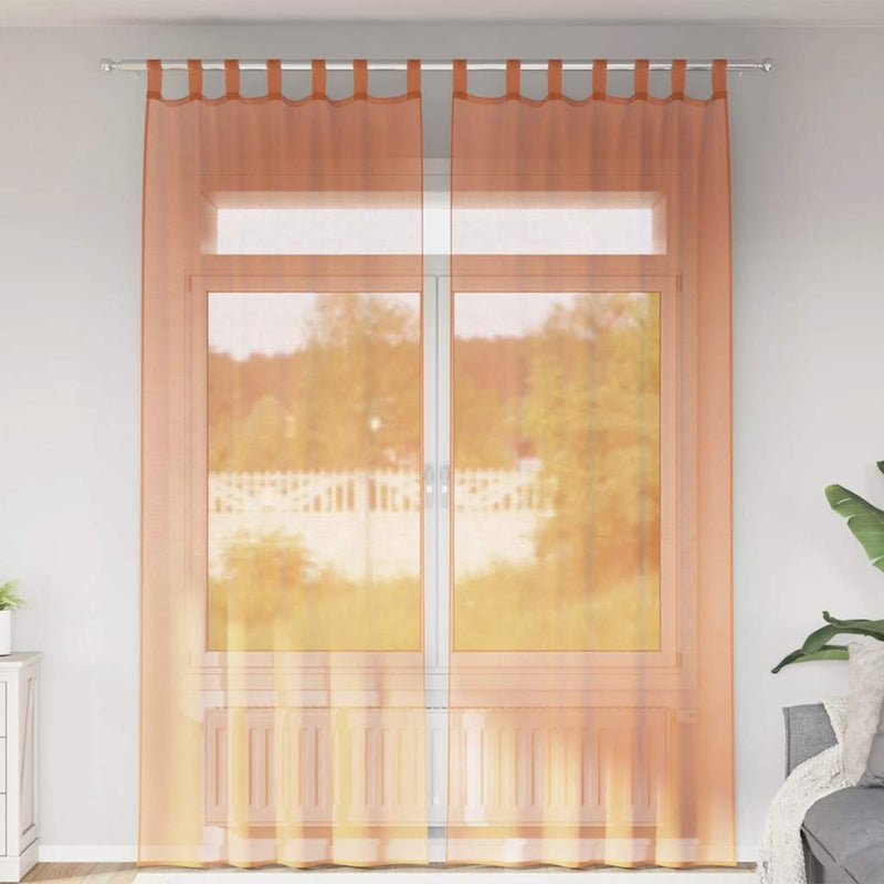 Afbeelding laden in galerijviewer, Vidaxl gordijnen met lussen 2 st terracotta 140x260 cm
