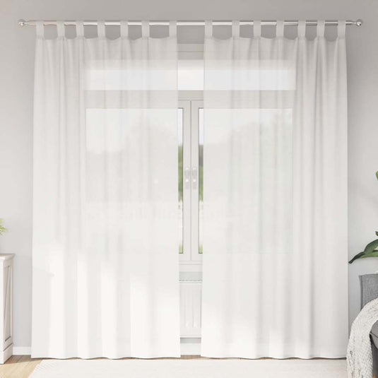 Vidaxl voile gordijnen met lussen 2 st 140x225 cm wit
