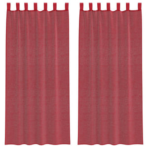 Vidaxl gordijnen met lussen 2 st 140x245 cm wijnrood