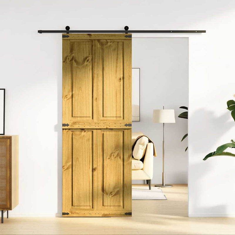 Afbeelding laden in galerijviewer, Vidaxl schuifdeur corona 80x210 cm massief grenenhout
