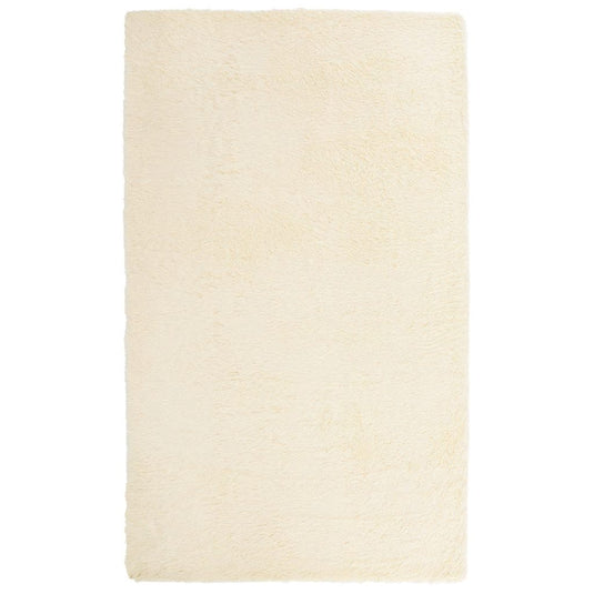 Vidaxl hoogpolig vloerkleed navarra 60x100 cm polyester crèmekleurig