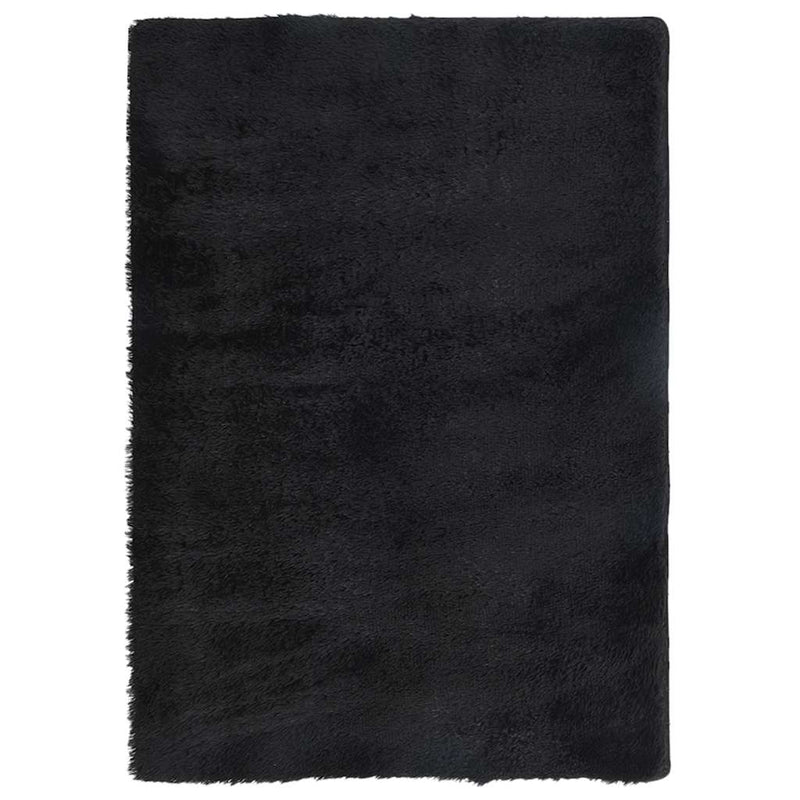 Afbeelding laden in galerijviewer, Vidaxl hoogpolig vloerkleed navarra 160x230 cm polyester zwart
