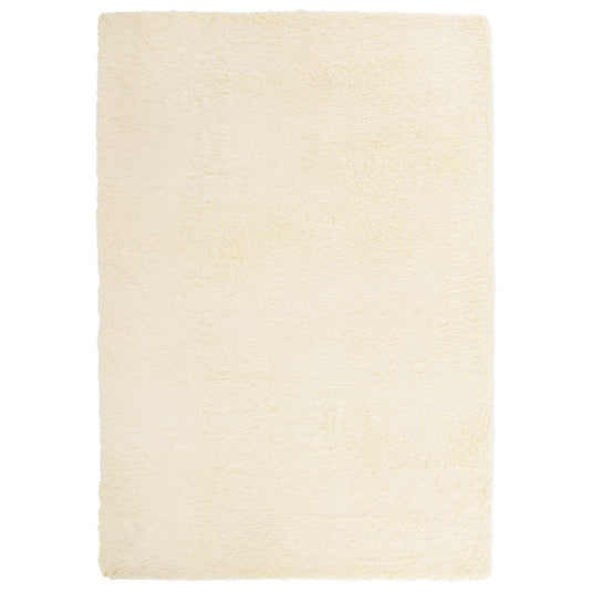 Vidaxl hoogpolig vloerkleed navarra 160x230 cm polyester crèmekleurig