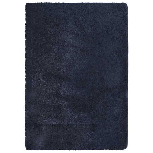 Vidaxl hoogpolig vloerkleed navarra 160x230 cm polyester marineblauw