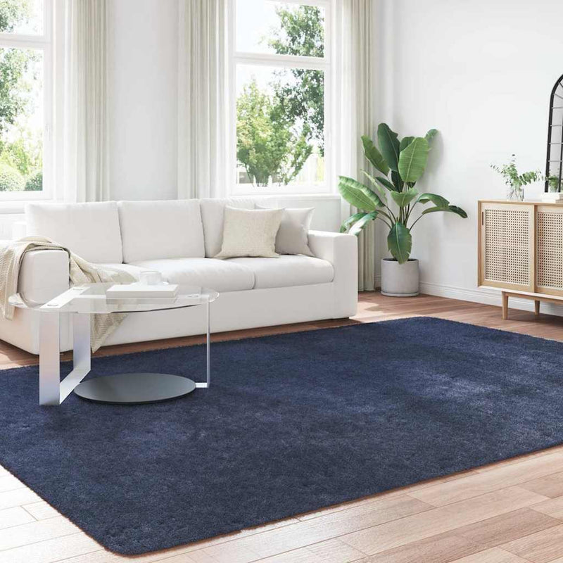 Afbeelding laden in galerijviewer, Vidaxl hoogpolig vloerkleed navarra 240x340 cm polyester marineblauw

