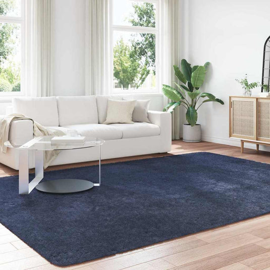 Vidaxl hoogpolig vloerkleed navarra 240x340 cm polyester marineblauw