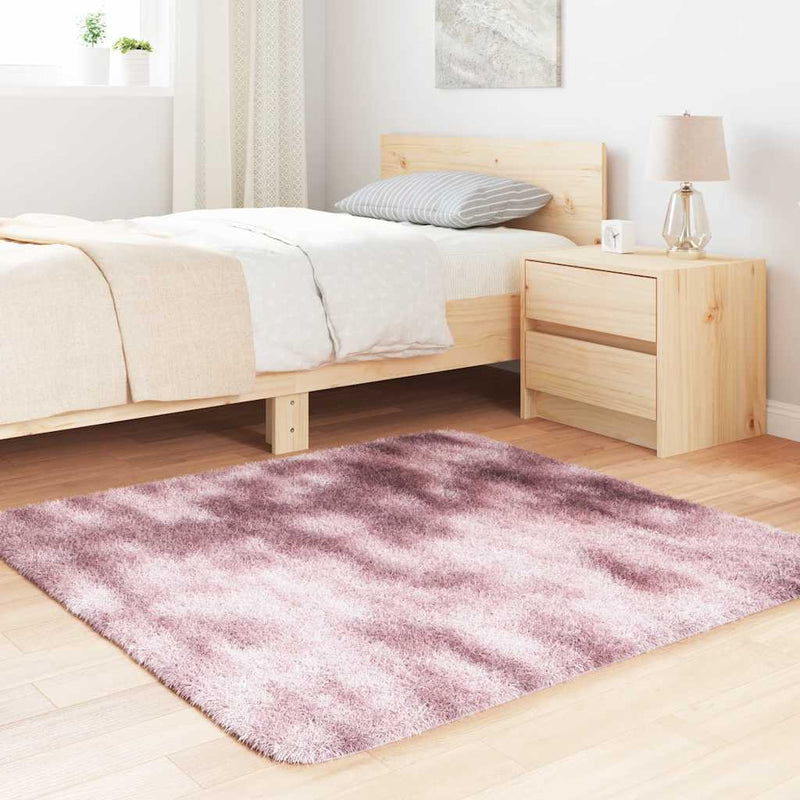Afbeelding laden in galerijviewer, Vidaxl hoogpolig vloerkleed navarra 120x120 cm polyester stoffig roze
