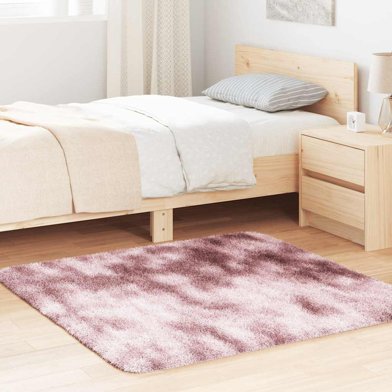 Afbeelding laden in galerijviewer, Vidaxl hoogpolig vloerkleed navarra 120x120 cm polyester stoffig roze
