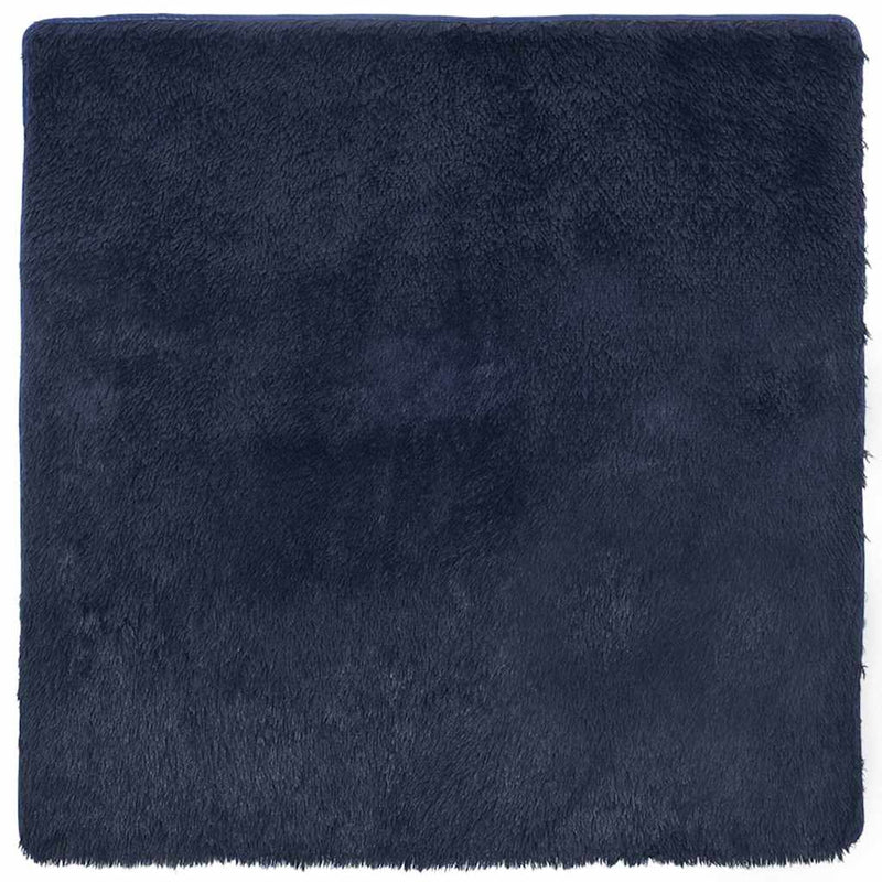 Afbeelding laden in galerijviewer, Vidaxl hoogpolig vloerkleed navarra 160x160 cm polyester marineblauw
