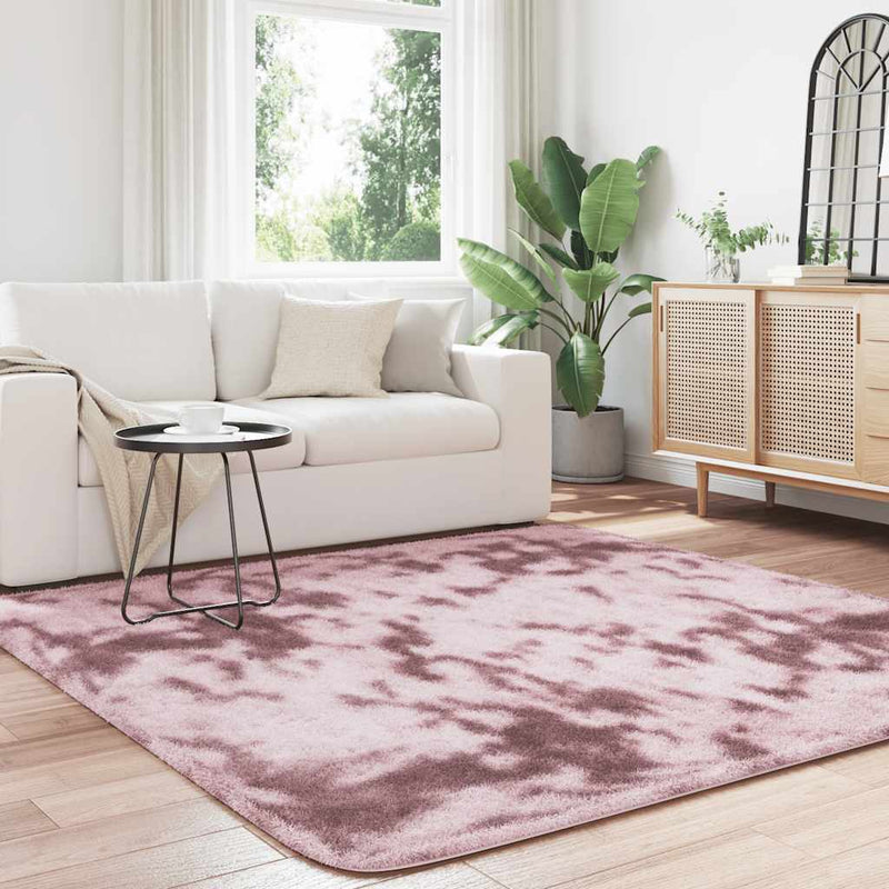 Afbeelding laden in galerijviewer, Vidaxl hoogpolig vloerkleed navarra 200x200 cm polyester stoffig roze
