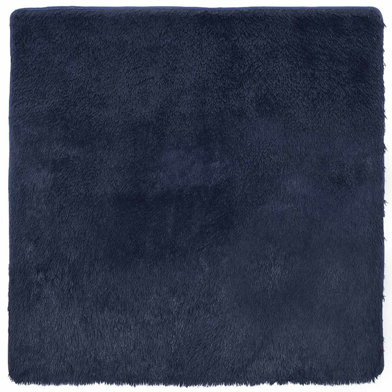 Afbeelding laden in galerijviewer, Vidaxl hoogpolig vloerkleed navarra 240x240 cm polyester marineblauw
