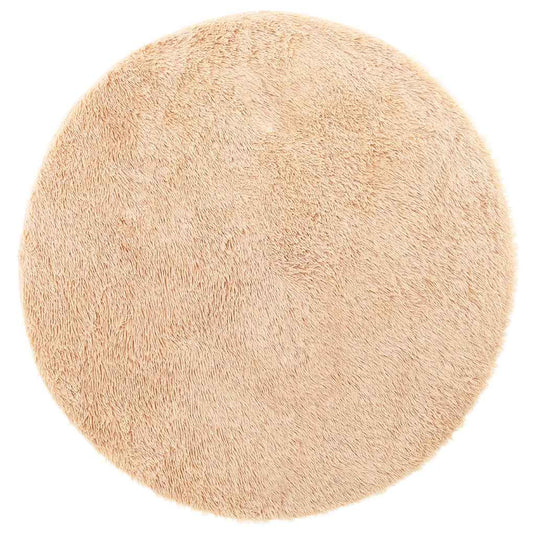 Vidaxl hoogpolig vloerkleed navarra 100x100 cm polyester beige