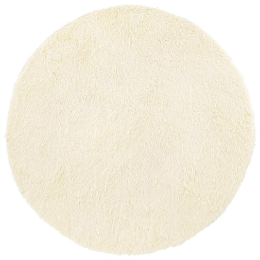 Vidaxl hoogpolig vloerkleed navarra 100x100 cm polyester crèmekleurig