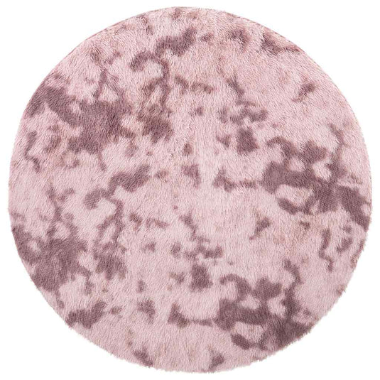 Vidaxl hoogpolig vloerkleed navarra 120x120 cm polyester stoffig roze