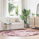 Vidaxl hoogpolig vloerkleed navarra 200x200 cm polyester stoffig roze