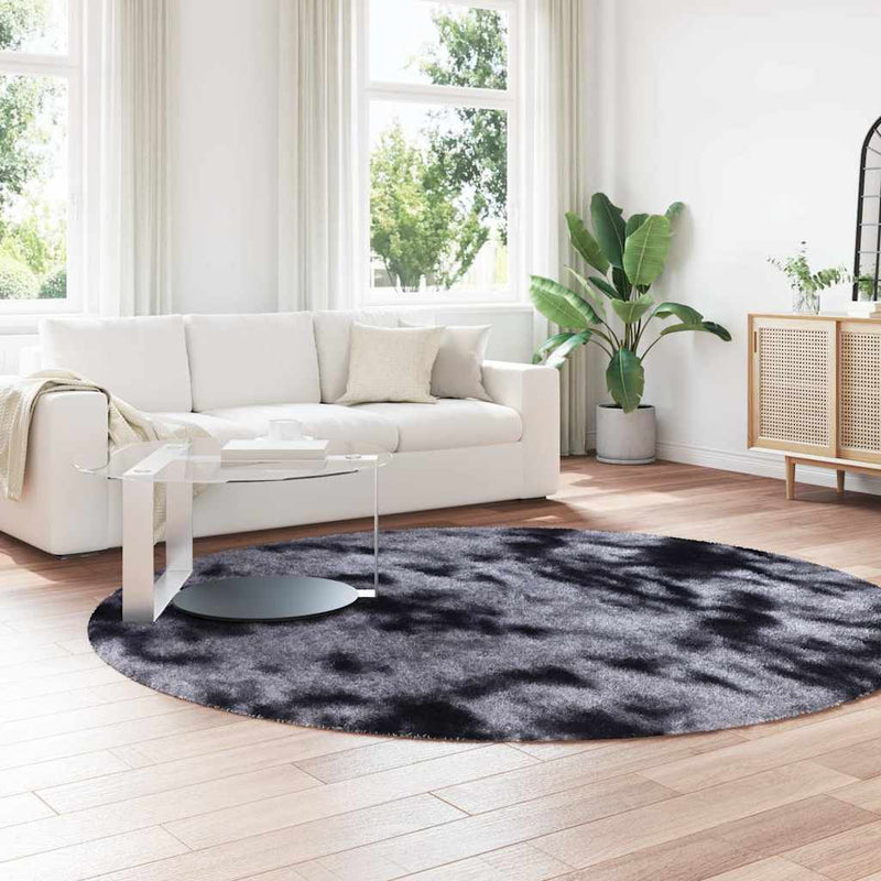 Afbeelding laden in galerijviewer, Vidaxl hoogpolig vloerkleed navarra 240x240 cm polyester donkergrijs
