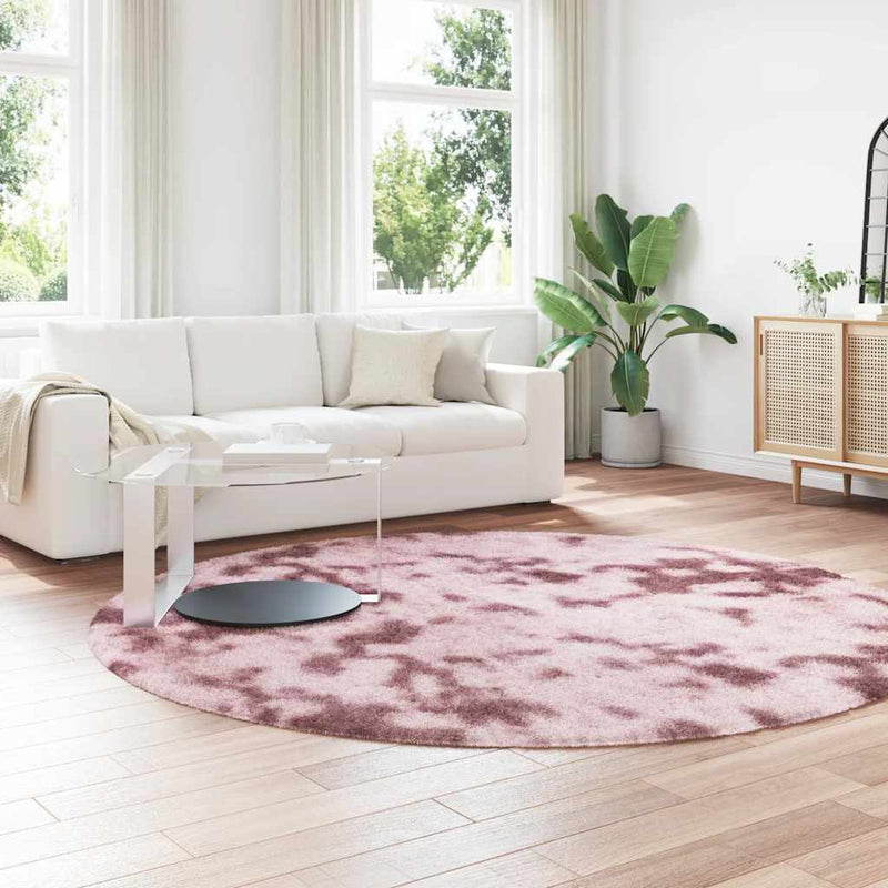 Afbeelding laden in galerijviewer, Vidaxl hoogpolig vloerkleed navarra 240x240 cm polyester stoffig roze
