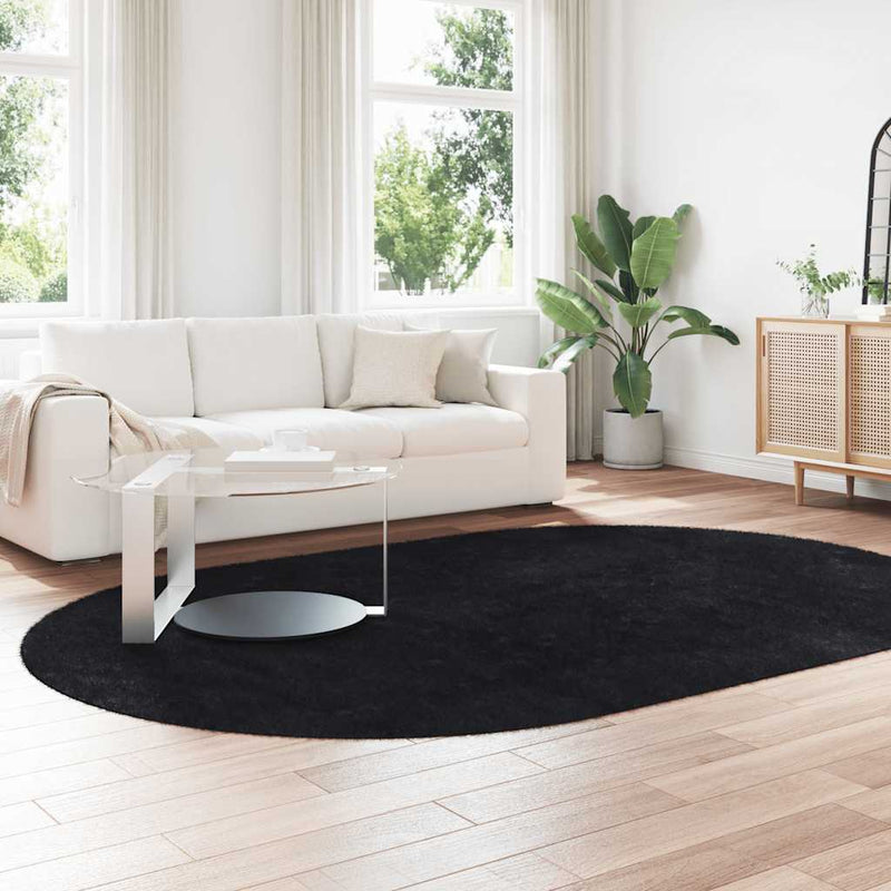 Afbeelding laden in galerijviewer, Vidaxl hoogpolig vloerkleed navarra 300x200 cm polyester zwart
