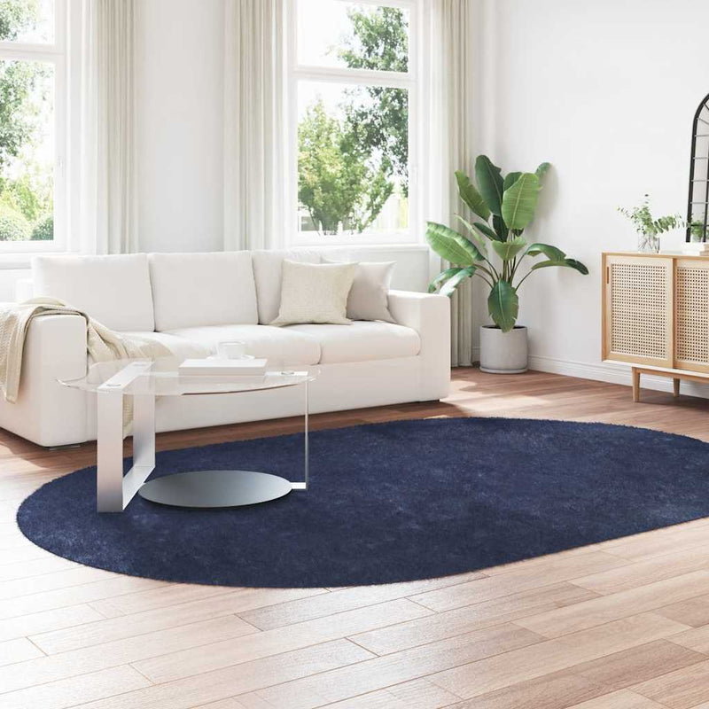 Afbeelding laden in galerijviewer, Vidaxl hoogpolig vloerkleed navarra 300x200 cm polyester marineblauw
