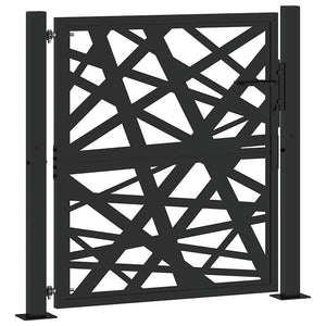 Vidaxl poort met lichtontwerp 100x100 cm staal zwart