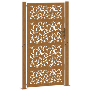 Vidaxl poort met bladontwerp 100x175 cm weervast staal