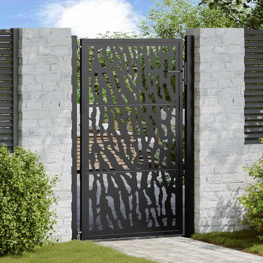 Vidaxl poort met sporenontwerp 100x150 cm staal zwart