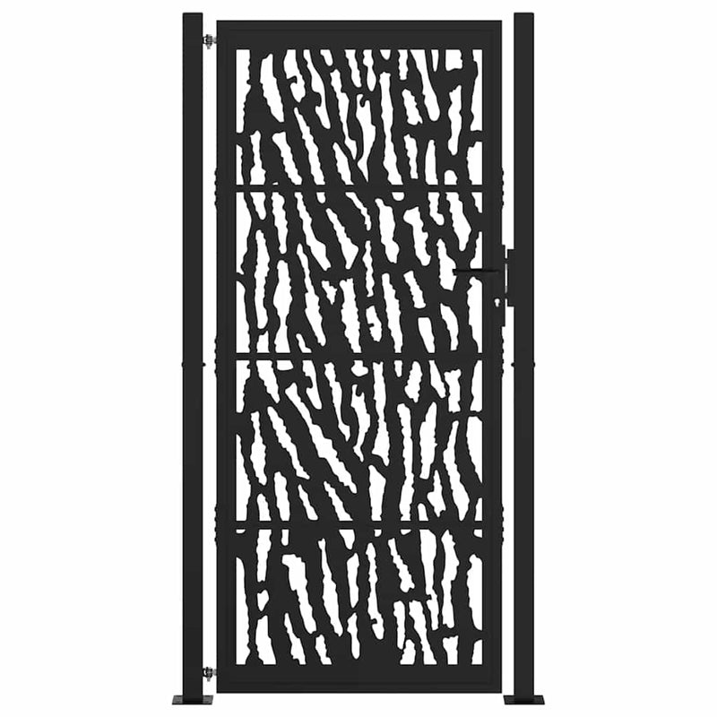 Afbeelding laden in galerijviewer, Vidaxl poort met sporenontwerp 100x200 cm staal zwart
