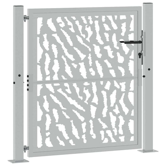 Vidaxl poort met sporenontwerp 100x100 cm weervast staal