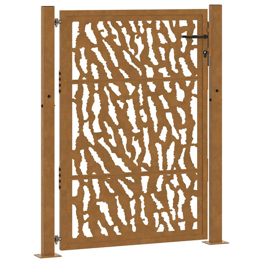 Vidaxl poort met sporenontwerp 100x125 cm weervast staal