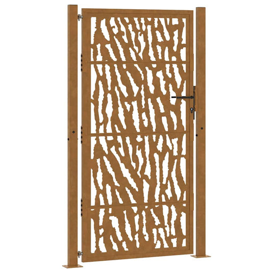 Vidaxl poort met sporenontwerp 100x175 cm weervast staal