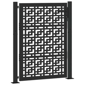 Vidaxl poort met kruisontwerp 100x125 cm staal zwart