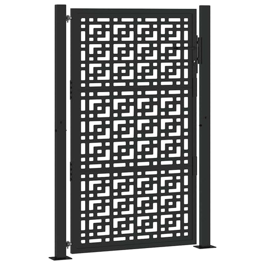 Vidaxl poort met kruisontwerp 100x150 cm staal zwart