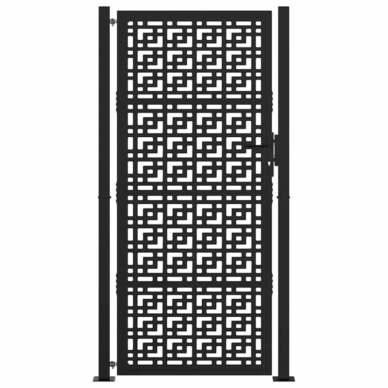 Afbeelding laden in galerijviewer, Vidaxl poort met kruisontwerp 100x200 cm staal zwart

