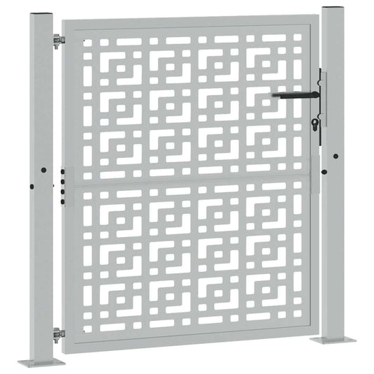 Vidaxl poort met kruisontwerp 100x100 cm weervast staal