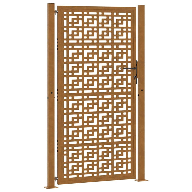 Afbeelding laden in galerijviewer, Vidaxl poort met kruisontwerp 100x175 cm weervast staal
