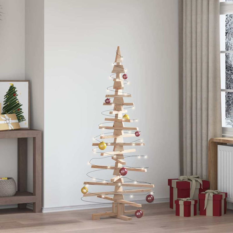 Afbeelding laden in galerijviewer, Vidaxl houten kerstboom ter decoratie 150 cm massief grenenhout
