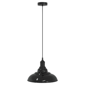 Vidaxl hanglamp in hoogte verstelbaar e27 ø31 cm metaal glanzend zwart