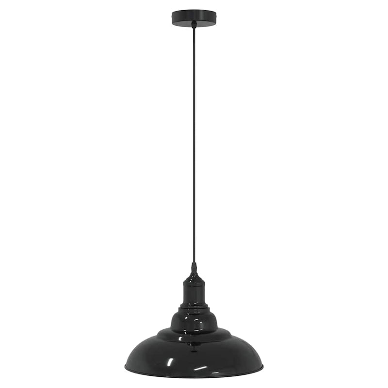 Afbeelding laden in galerijviewer, Vidaxl hanglamp in hoogte verstelbaar e27 ø31 cm metaal glanzend zwart
