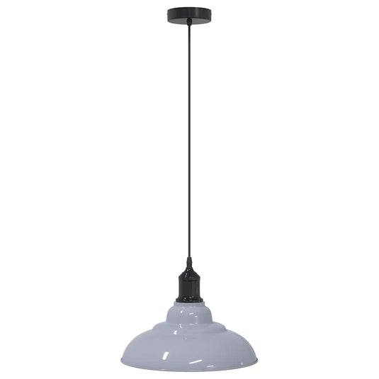 Vidaxl hanglamp in hoogte verstelbaar e27 ø31 cm metaal glanzend grijs
