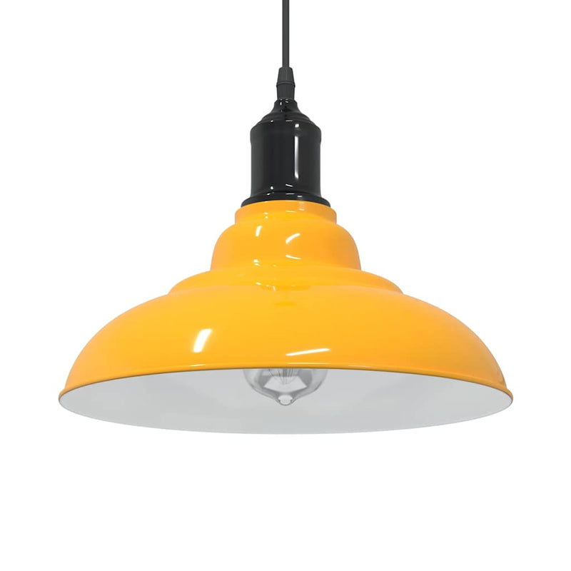 Afbeelding laden in galerijviewer, Vidaxl hanglamp in hoogte verstelbaar e27 ø31 cm metaal glanzend geel
