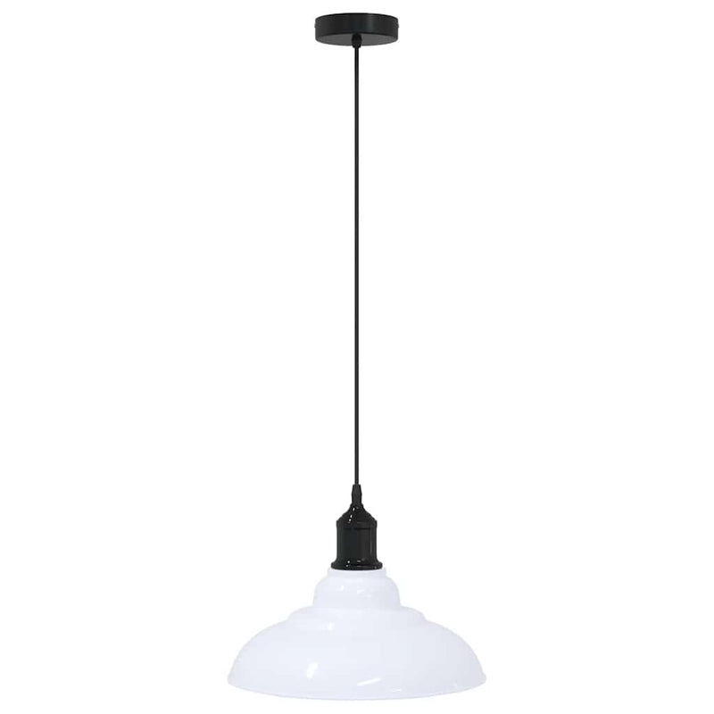 Afbeelding laden in galerijviewer, Vidaxl hanglamp in hoogte verstelbaar e27 ø31 cm metaal glanzend wit
