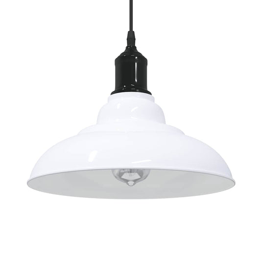 Vidaxl hanglamp in hoogte verstelbaar e27 ø31 cm metaal glanzend wit